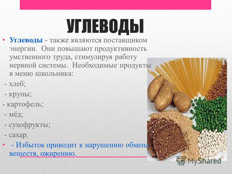 Углеводы это какие продукты