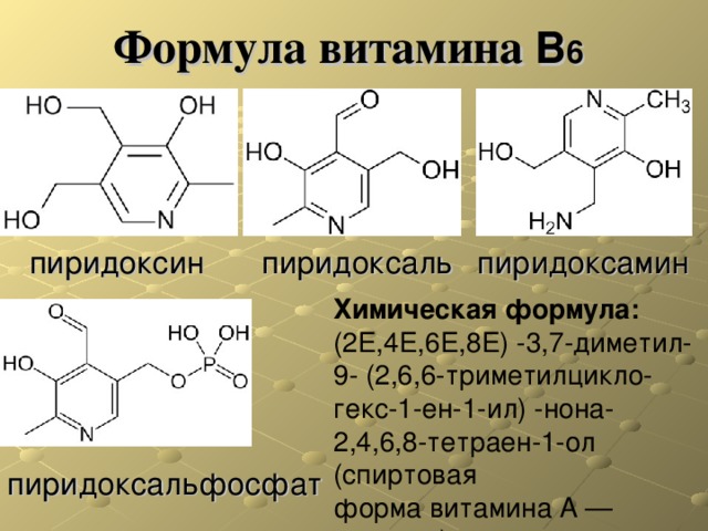 Химические свойства витаминов